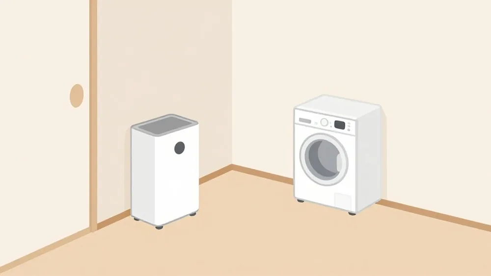 ワンルームでの置き場所(イメージ画像)