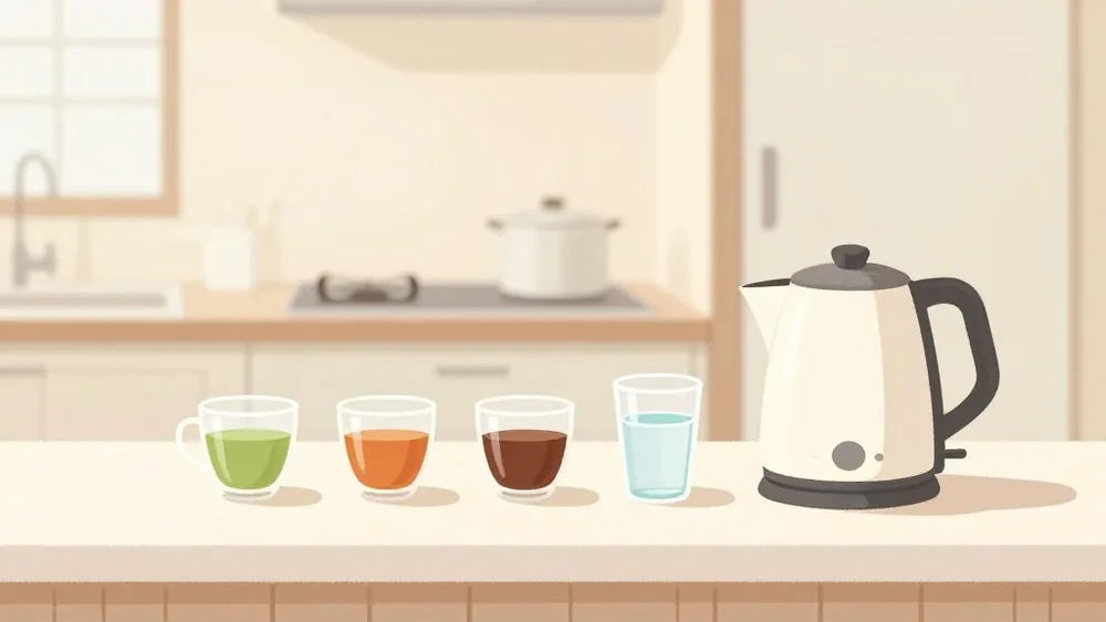 緑茶や玉露はぬるめ、紅茶やほうじ茶は熱め。温度調節つきなら飲み物ごとに設定でき、白湯用のぬるめも作れる(イメージ画像)