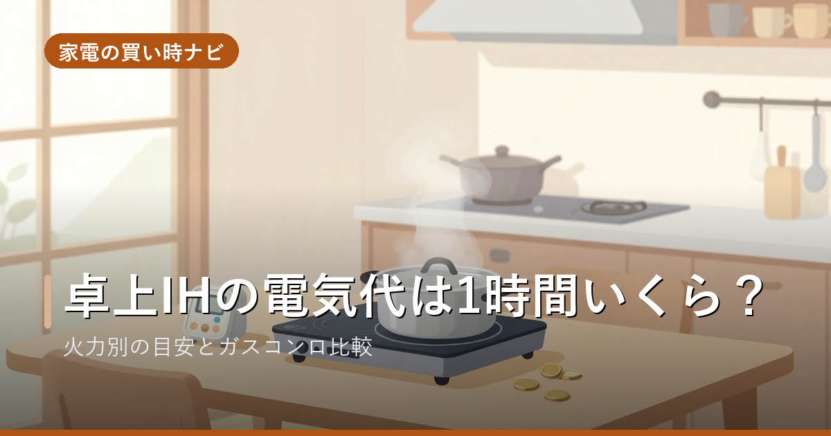 卓上IHクッキングヒーターの電気代は?1時間いくらとガスコンロ比較