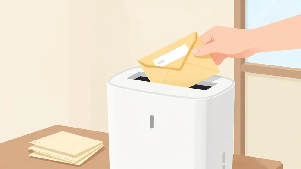 宛名ラベルや明細は、受け取ったその場でサッと細断。ためないのがいちばんの個人情報対策(イメージ画像)